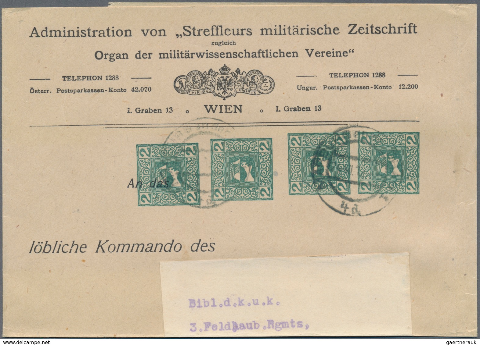 Österreich - Privatganzsachen: 1909/1910, Zwei Großformatige Streifbänder Der 'Administration Von St - Other & Unclassified