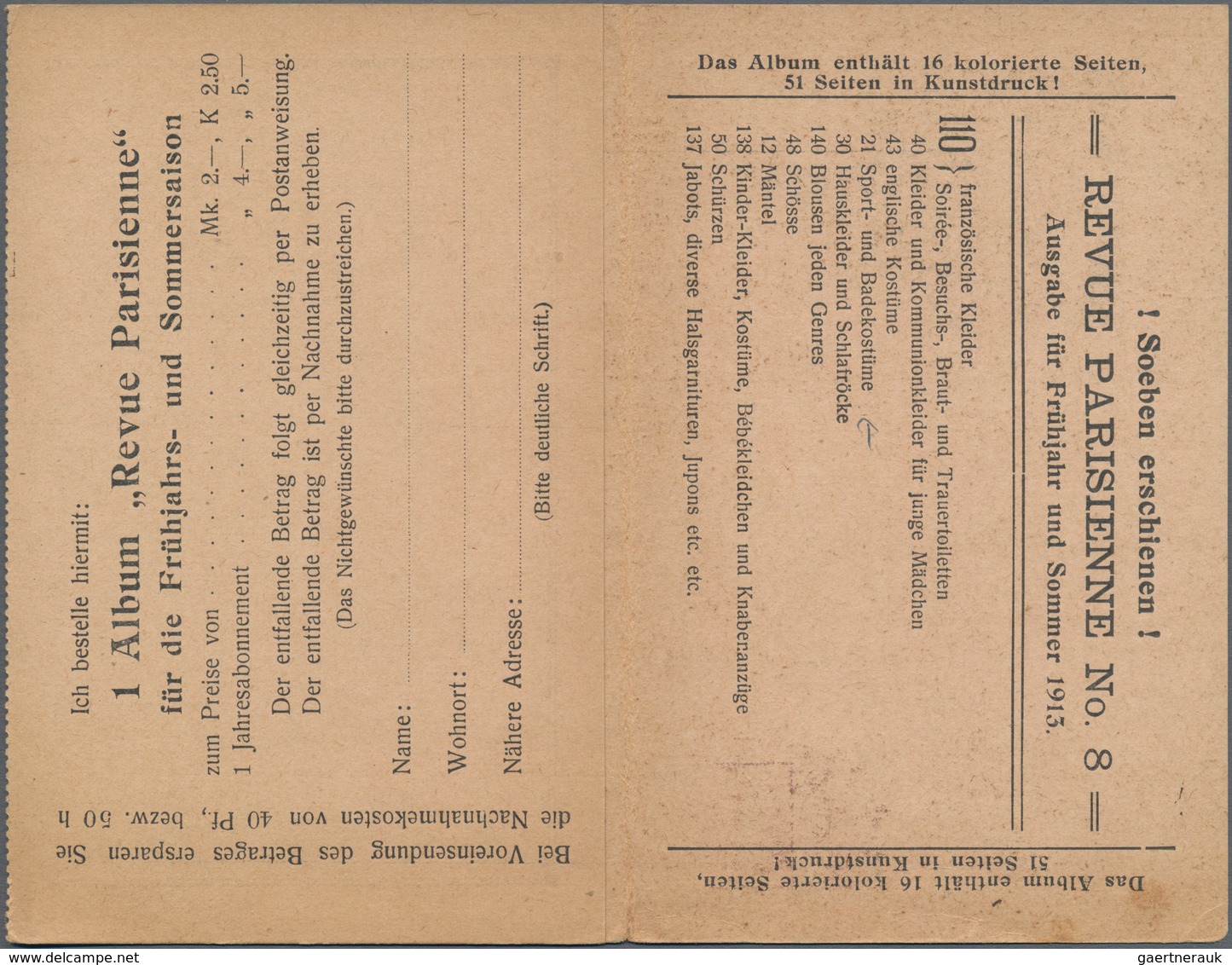 Österreich - Privatganzsachen: 1913 Dreiteilige Ganzsachenkarte 2 H. Mit Zudrucken Des Atelier Bachw - Sonstige & Ohne Zuordnung