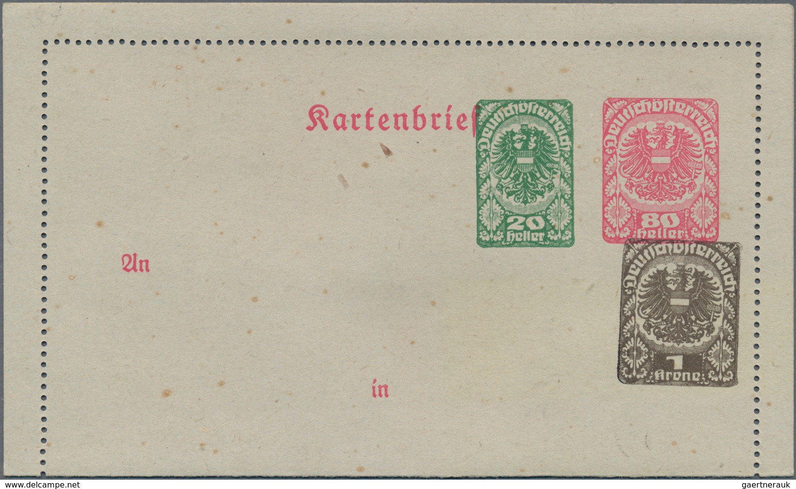 Österreich - Privatganzsachen: 1920 (ca.), Drei Amtliche Kartenbriefe Wappenadler In Unterschiedl. K - Other & Unclassified