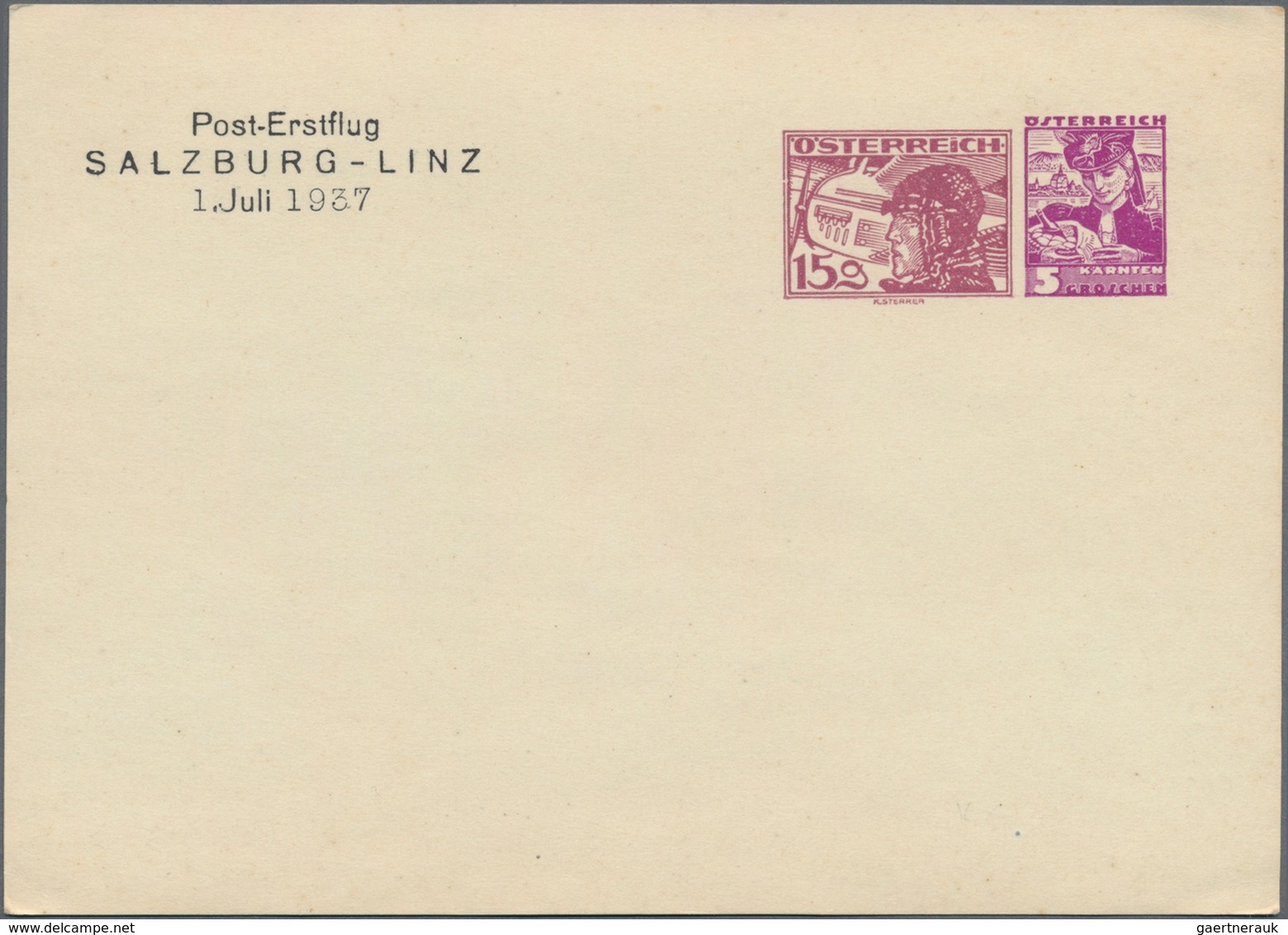 Österreich - Privatganzsachen: 1937, Ungebrauchte Privatpostkarte Mit 15 G Violettbraun Flugpost Und - Sonstige & Ohne Zuordnung