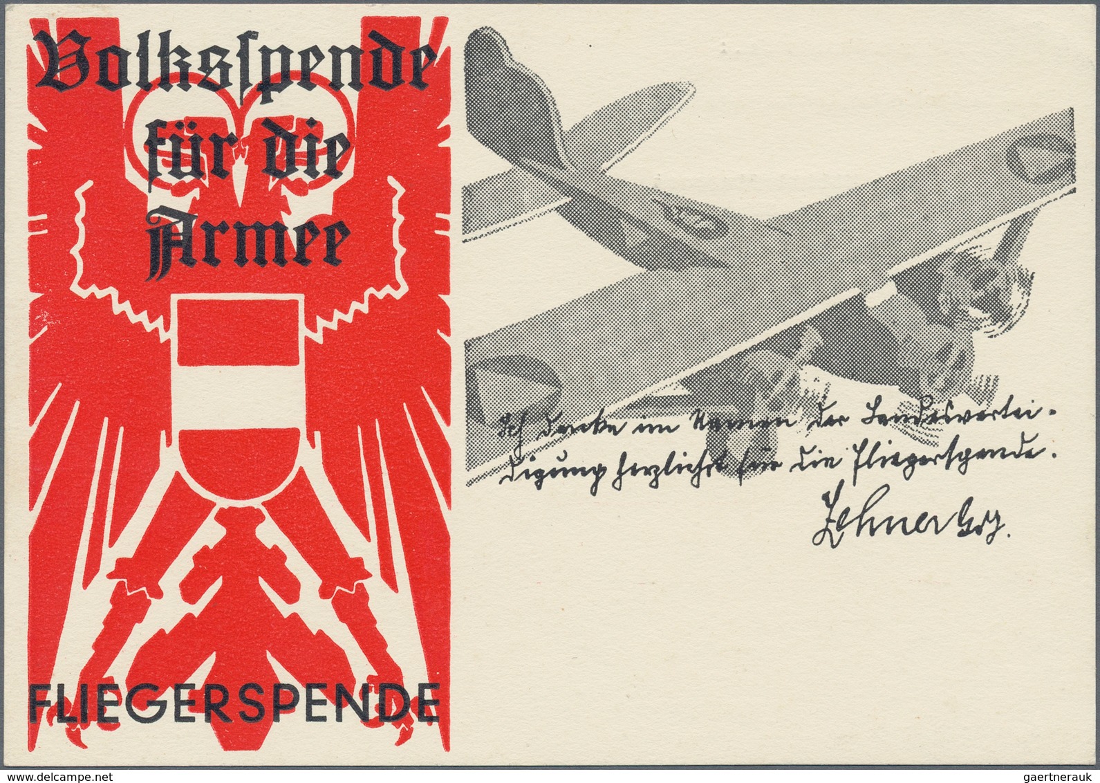 Österreich - Privatganzsachen: 1937, Fliegerspendenkarte Mit Wertstempel 30 Gr. Pilotenkopf Für 'Mil - Sonstige & Ohne Zuordnung