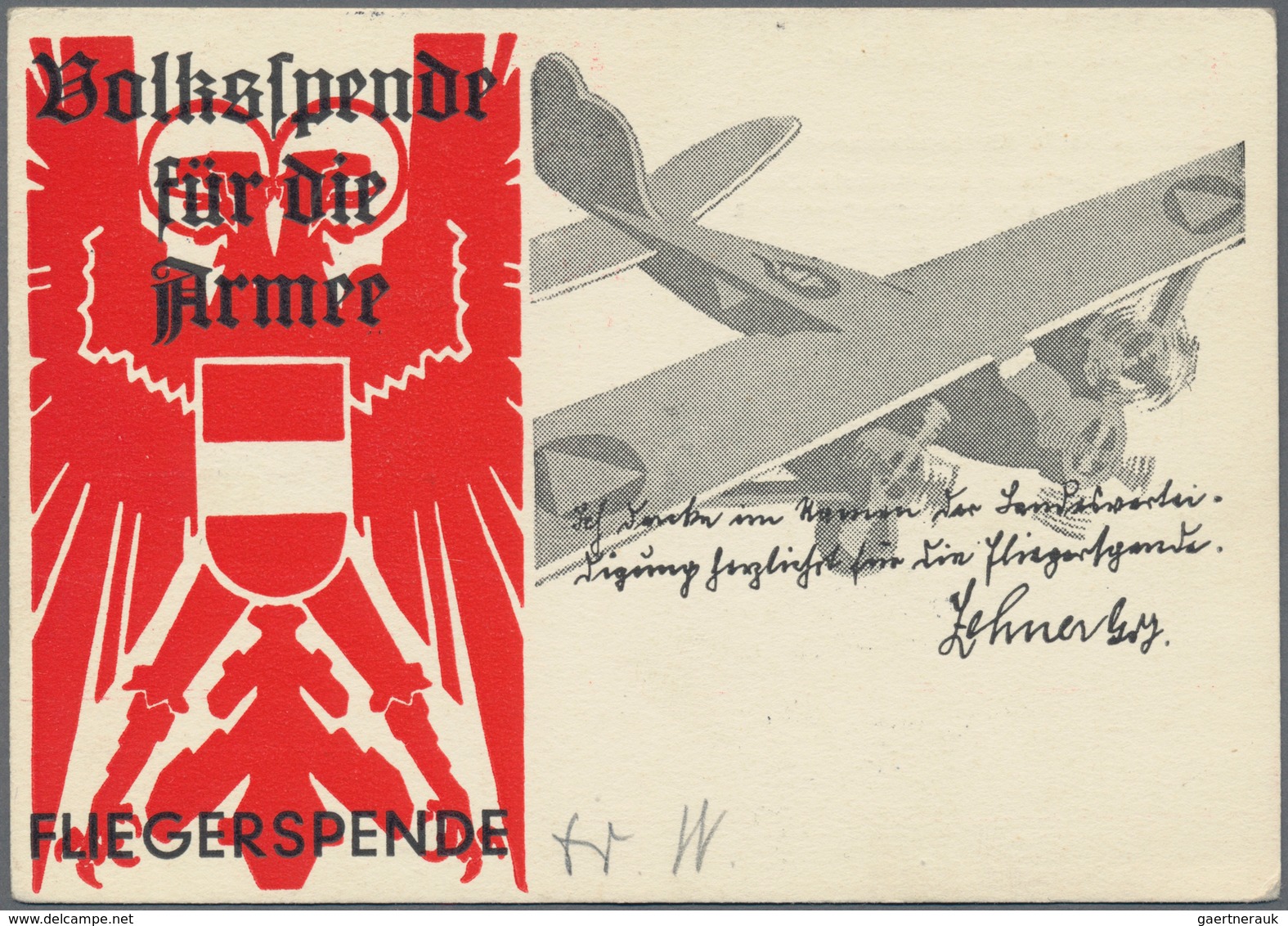 Österreich - Privatganzsachen: 1937, "VOLKSSPENDE Für Die Armee" 30g Ganzsachenkarte Mit Zusatzfrank - Sonstige & Ohne Zuordnung