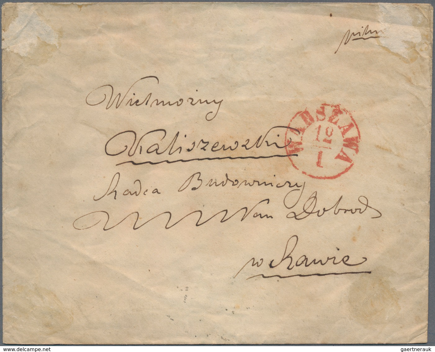 Polen - Ganzsachen: 1861 (ca.), Commercially In Warsaw Local Used Postal Stationery Envelope With Nu - Stamped Stationery