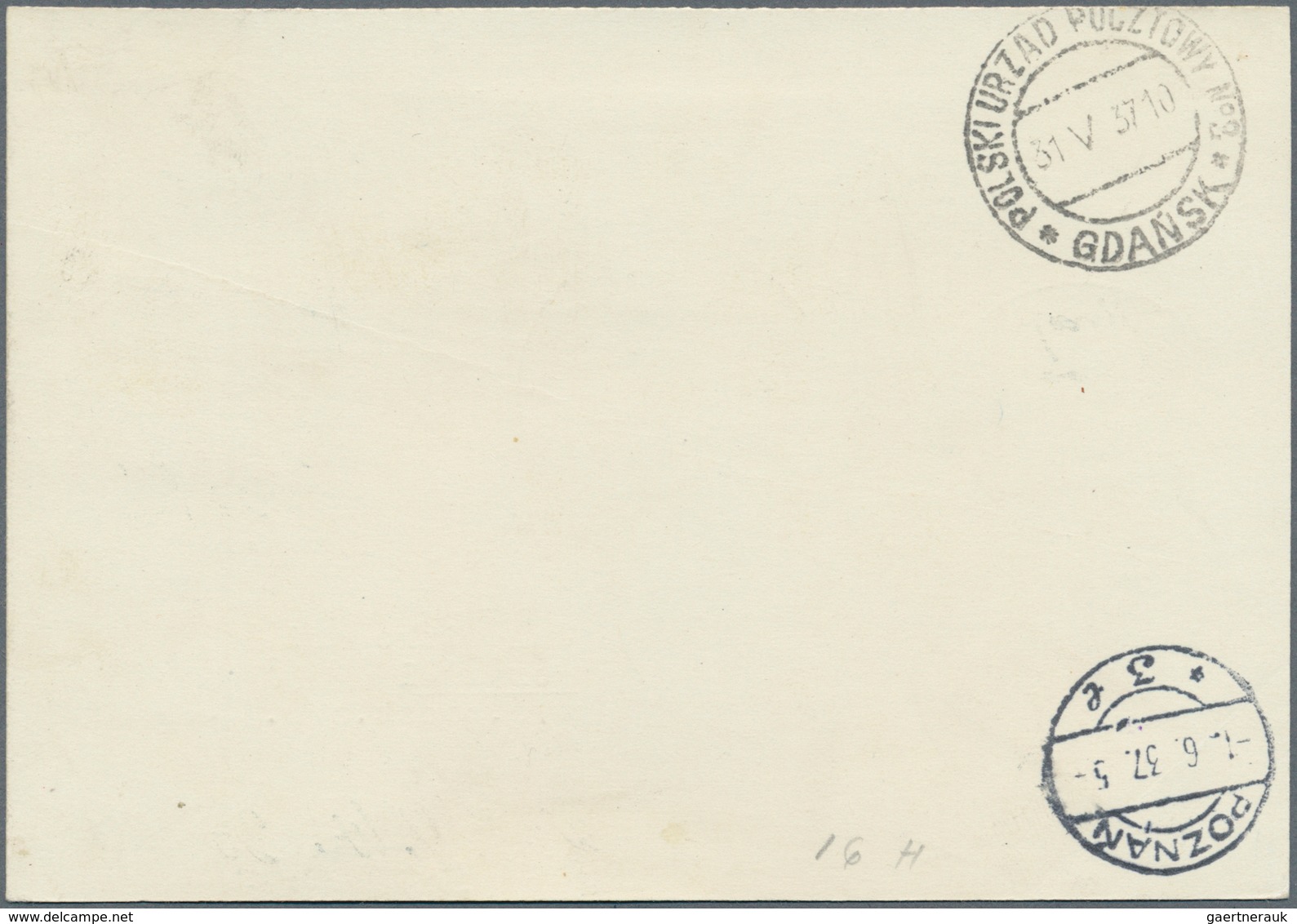 Polen - Besonderheiten: 1937, 30.V., Poland, Balloon "Mościce", Card With GREEN Postmark And Arrival - Other & Unclassified