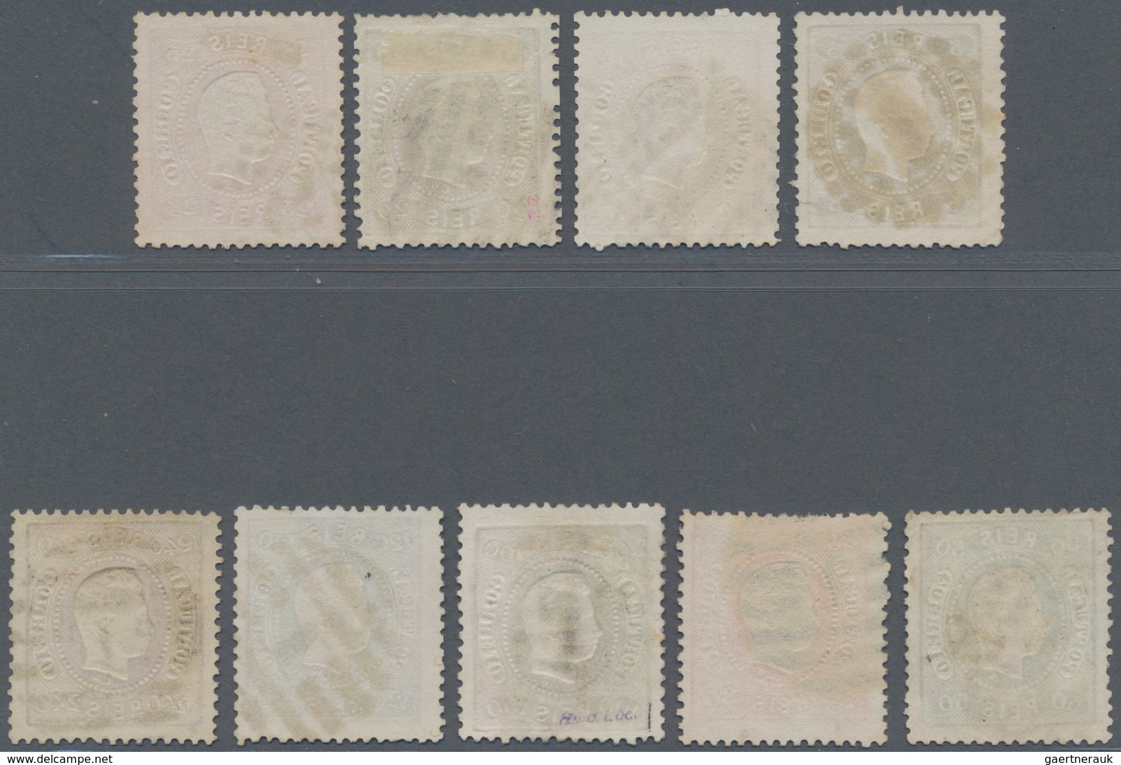 Portugal: 1867/1870, King Luis I. (curved Bands) Perforate Complete Set Of Nine, Good To Fine Used, - Other & Unclassified