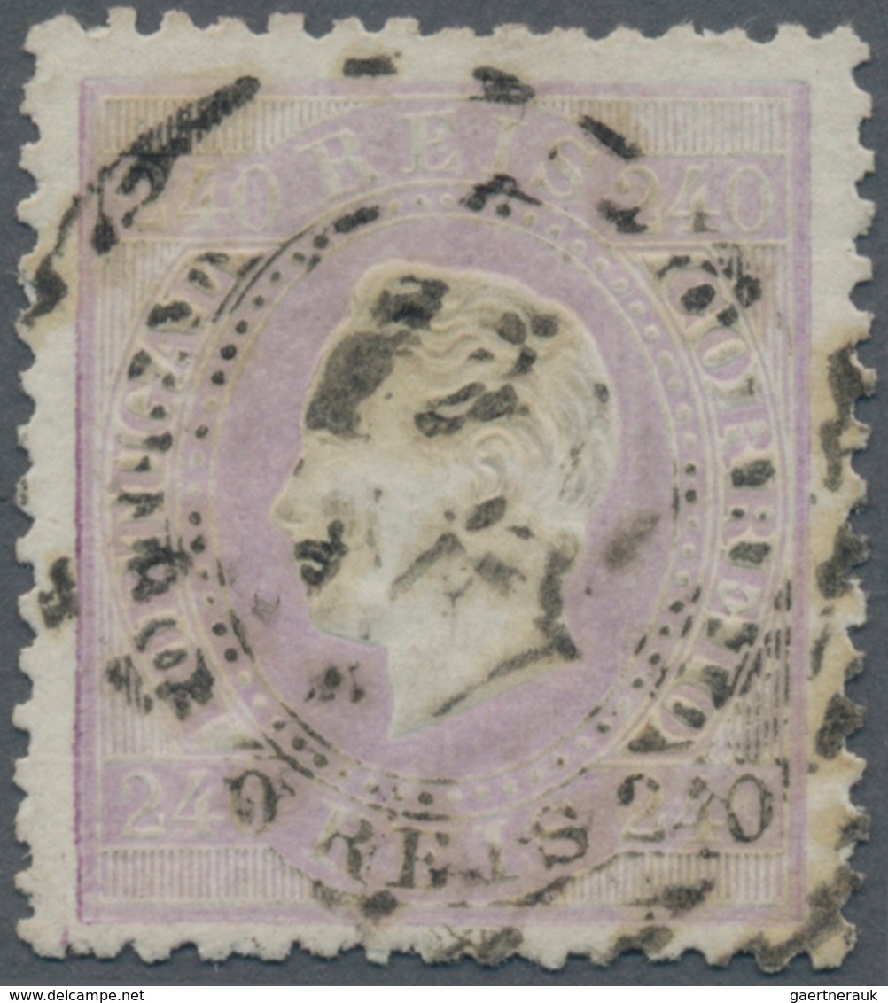 Portugal: 1873, King Luis I. (straight Bands) 240r. Lilac Good To Fine Used, Scarce Stamp! Mi. € 1.5 - Other & Unclassified