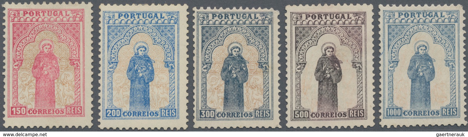 Portugal: 1895, 700th Birthday Of Antonius Of Padova Five Values 150r. To 1000r. Unused Without Gum - Other & Unclassified