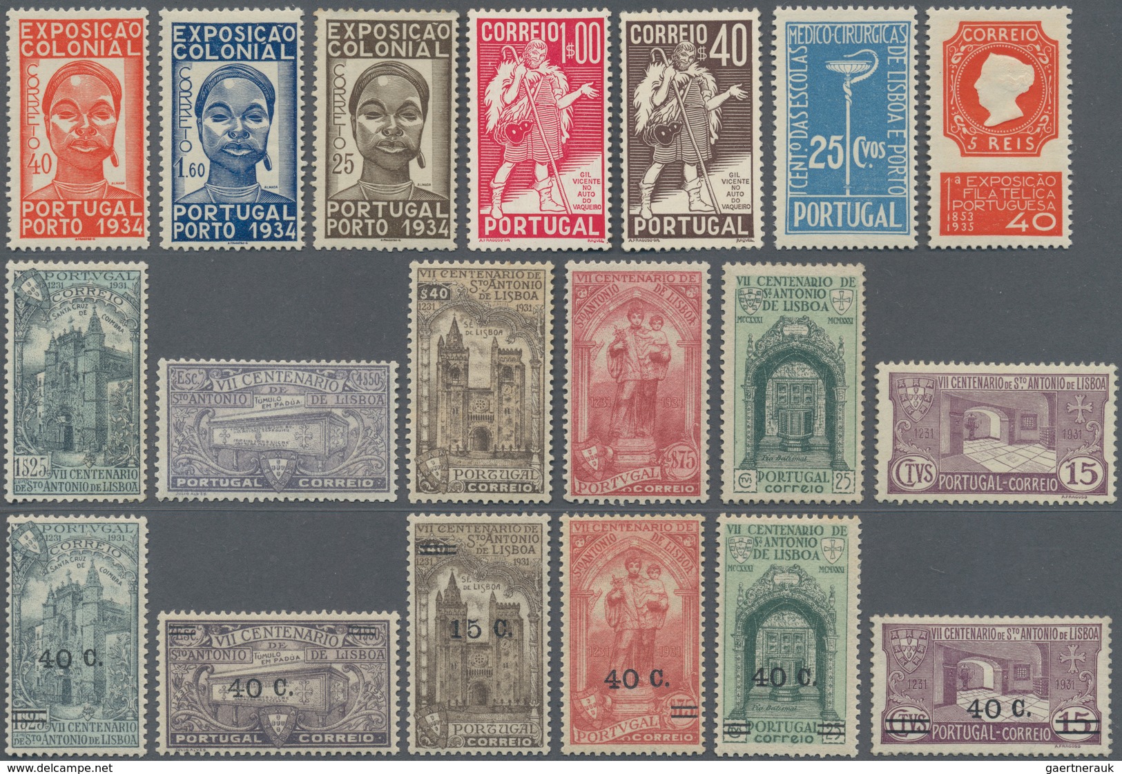 Portugal: 1931/1938, Nice Lot With Mint Never Hinged Stamps, Only A Few Are Hinged. Michel No. 531/6 - Other & Unclassified