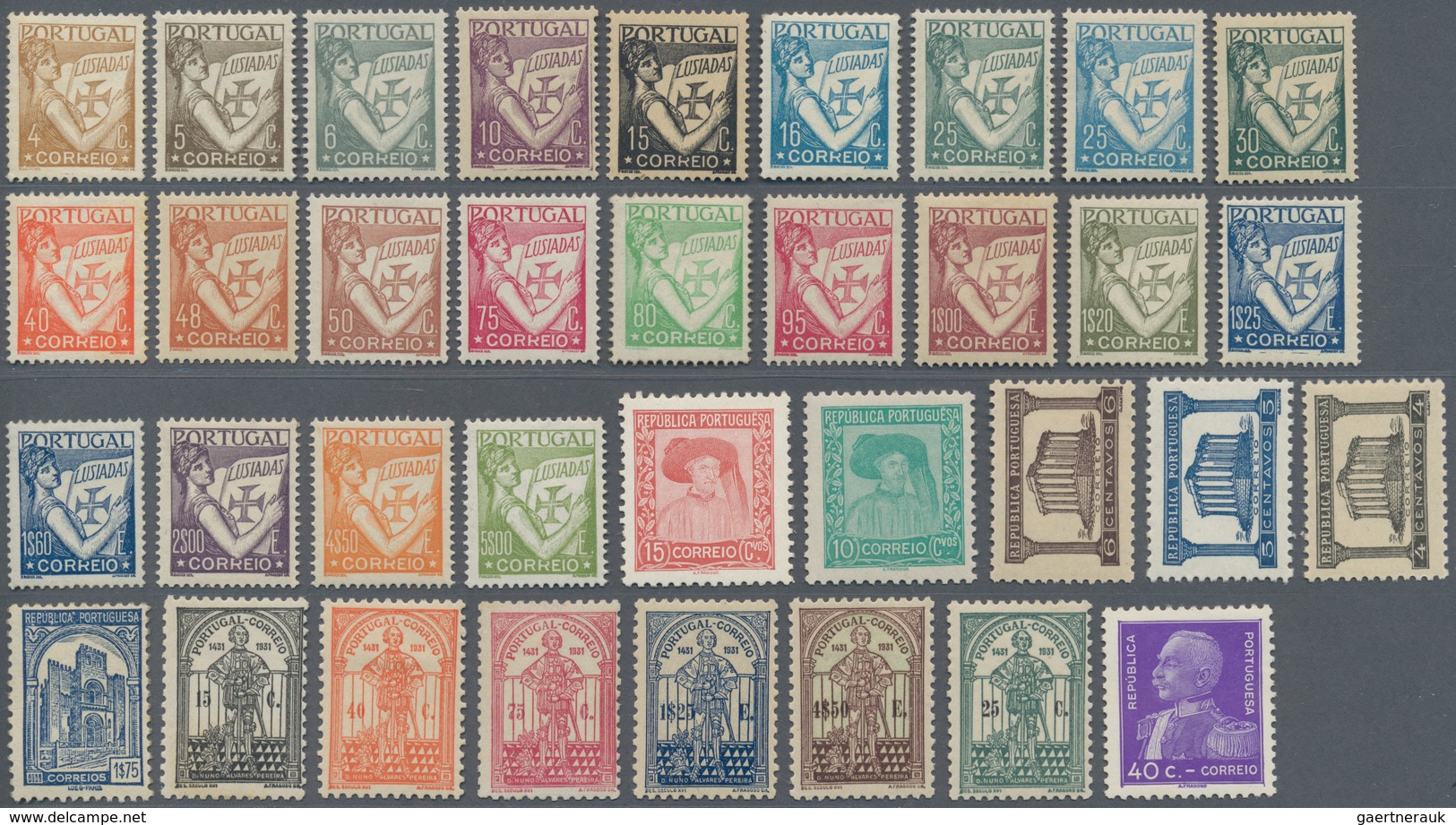 Portugal: 1931/1938, Nice Lot With Mint Never Hinged Stamps, Only A Few Are Hinged. Michel No. 531/6 - Other & Unclassified