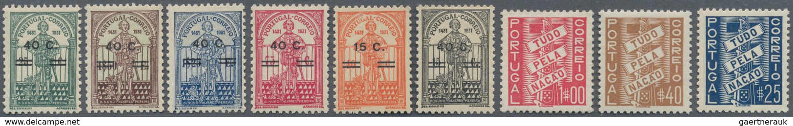 Portugal: 1931/1938, Nice Lot With Mint Never Hinged Stamps, Only A Few Are Hinged. Michel No. 531/6 - Other & Unclassified