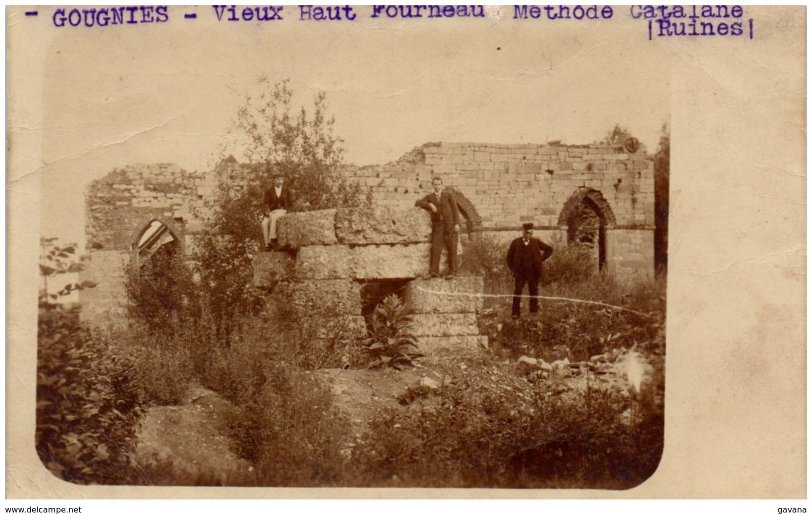 GOUGNIES - Vieux Haut Fourneau - Méthode Catalane (ruines) - Carte-photo - Andere & Zonder Classificatie