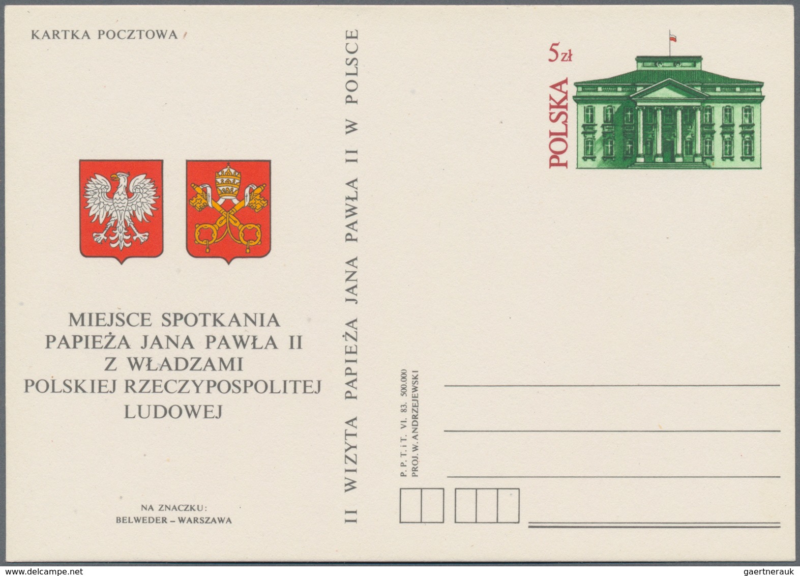 Rumänien - Ganzsachen: 1983, 2nd Visit Of Pope John Paul II., Stationery Card 5zl. Red/green With Im - Ganzsachen