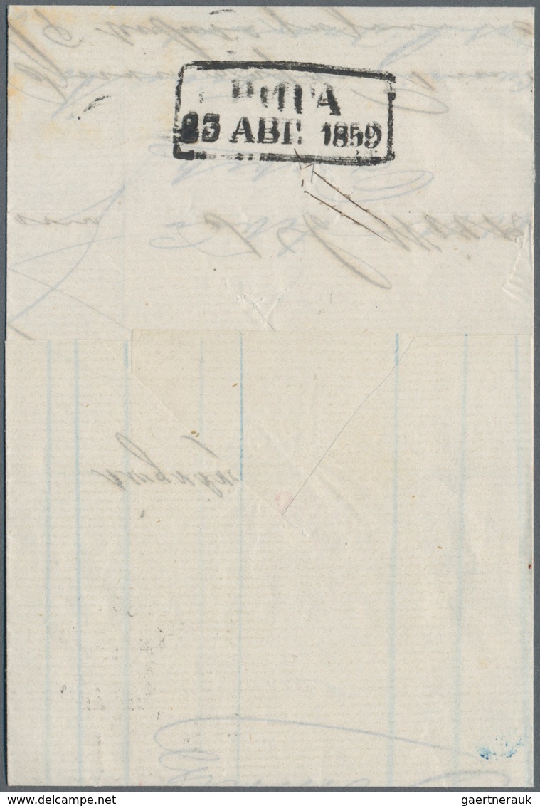 Russland: 1858 Letter From Riga With Dotted Numbered Cancel 38 And Boxed Cancel Riga To Libau, Light - Gebraucht