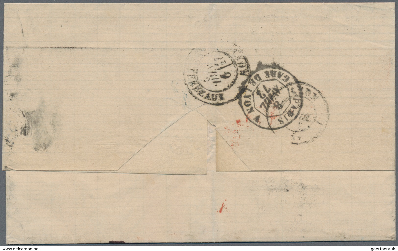 Russland: 1872, 3kop. Black/green (vertically Laid Paper), 5kop. Black/lilac (hoizontally Laid Paper - Used Stamps
