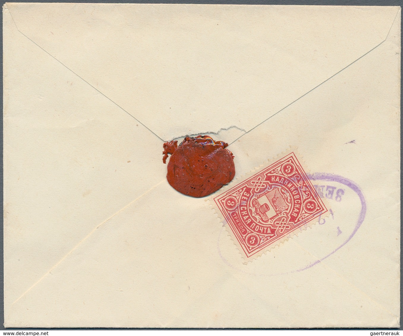 Russland - Semstwo (Zemstvo): 1904, Local Cover From Kadnikov Franked With 3 Kop. Red On White, With - Zemstvos