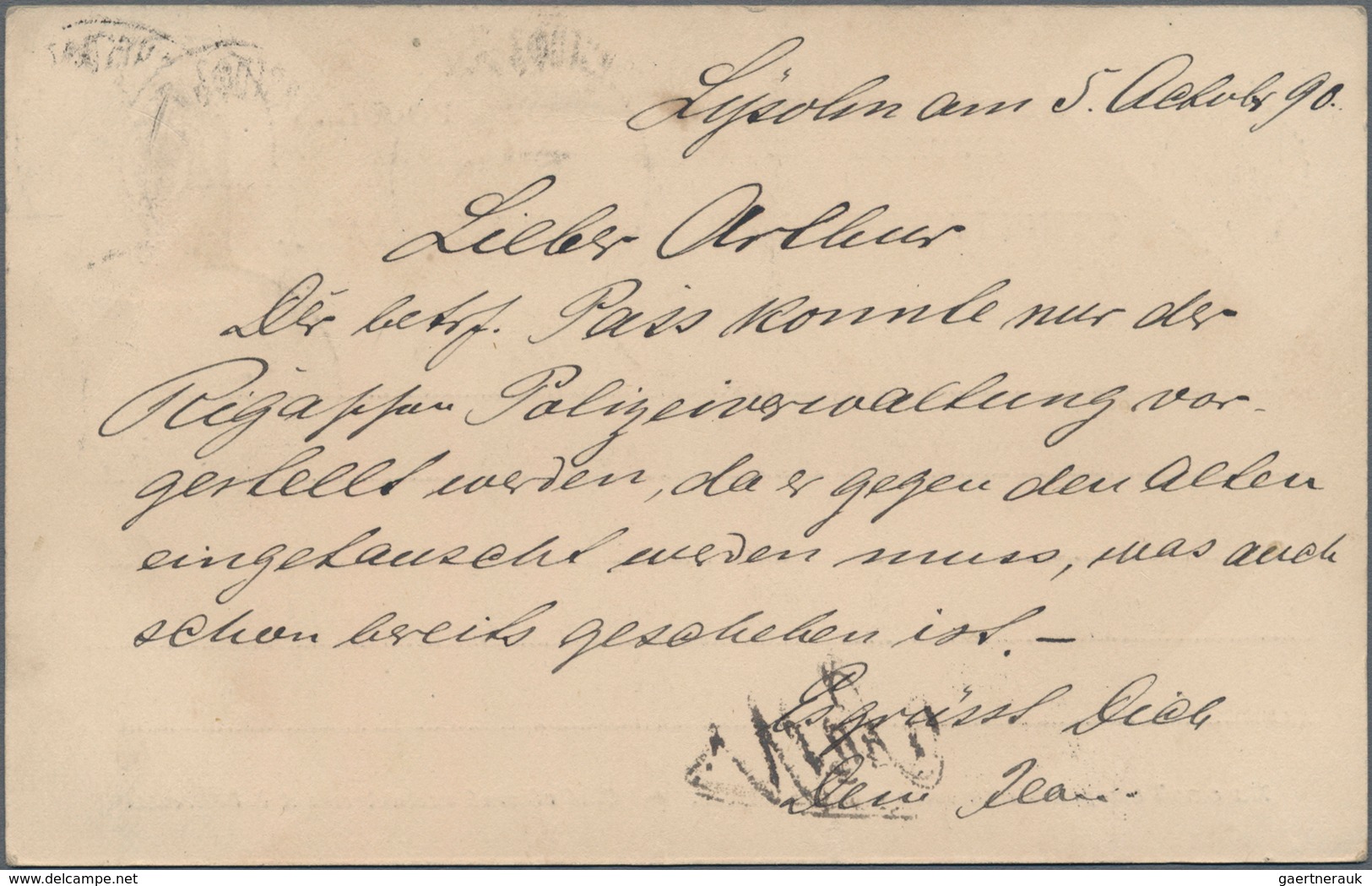 Russland - Wendensche Kreispost: 1890, Commercially Used Postal Stationery Card 4 Kop. Red With Addi - Other & Unclassified