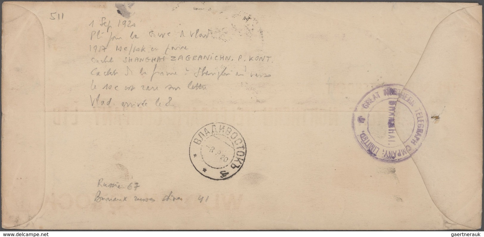Russische Post In China: 1920, Commercial Preprinted Reply Cover "THE SUPERINTENDENT,/THE GREAT NORT - China