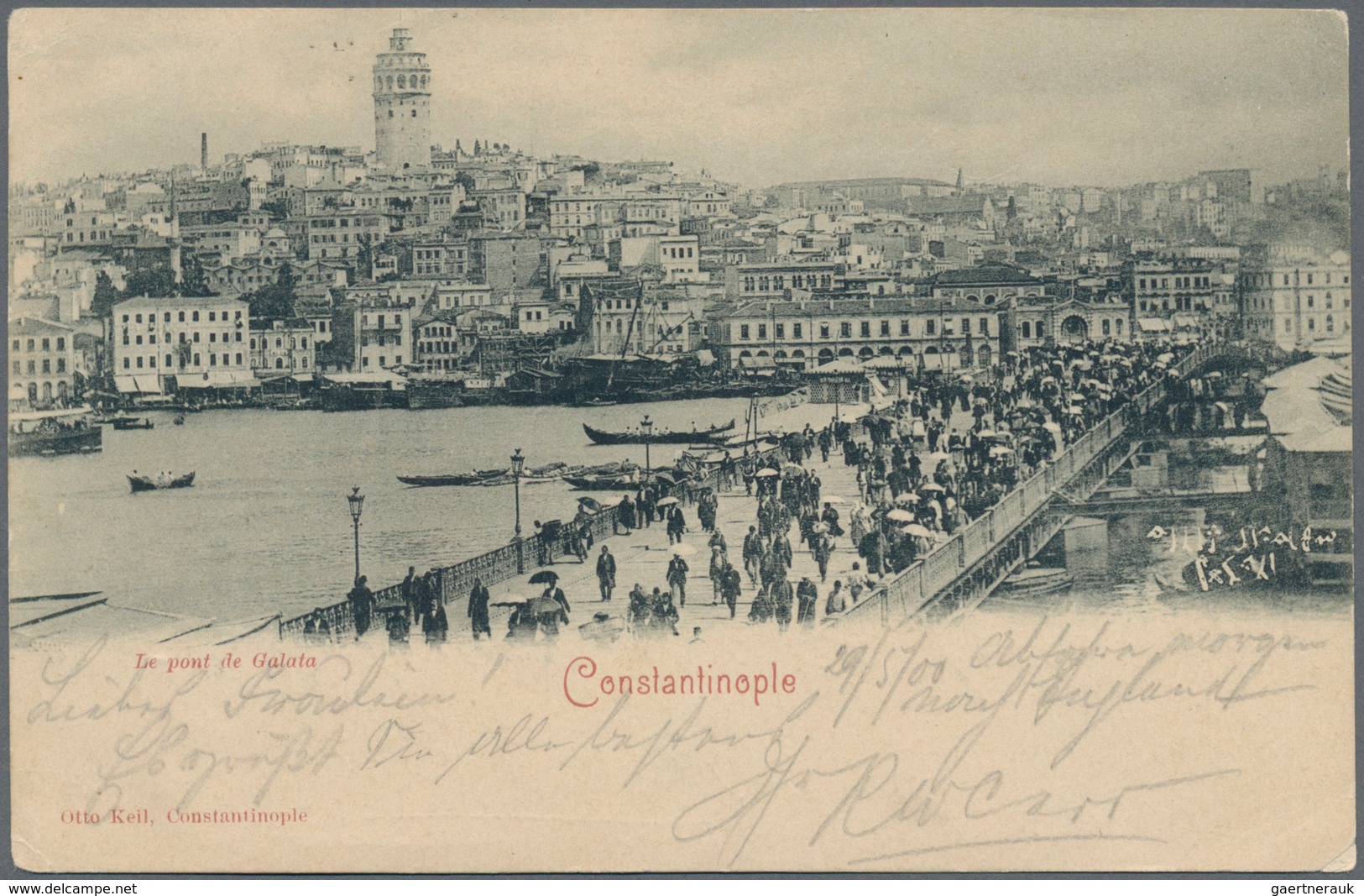Russische Post In Der Levante - Staatspost: 1900, 2 K. Green Vertical Pair Tied "Konstantinopoli 18 - Turkish Empire