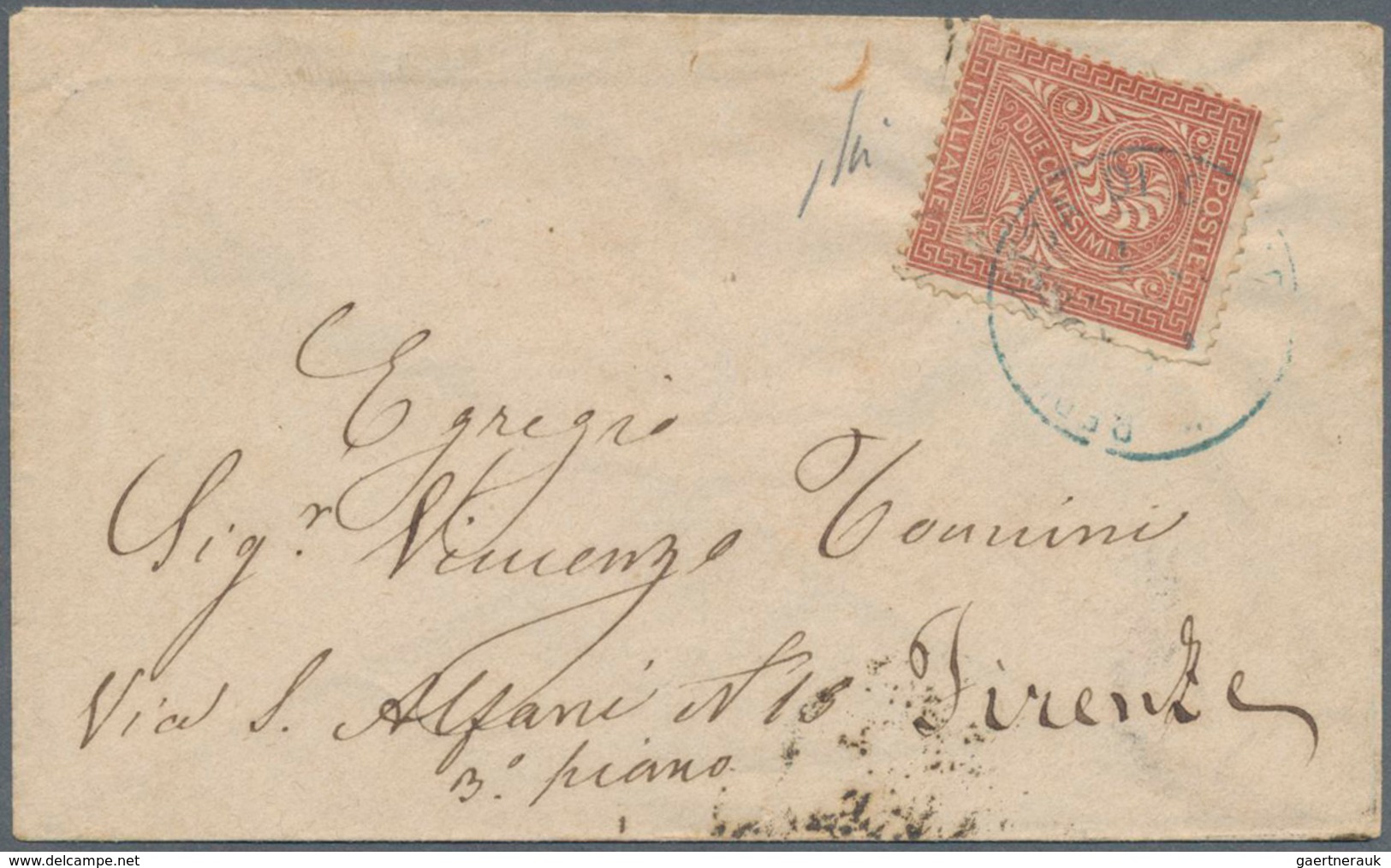 San Marino: 1877, Italy Michel-No. 24 Forerunner Single Franking Tied By Circle Postmark REPUBBLICA - Other & Unclassified