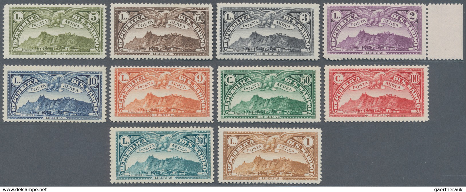 San Marino: 1931, Air Mail, Sassone A1/10 Mint Never Hinged. Catalogue Value 2000 € - Sonstige & Ohne Zuordnung