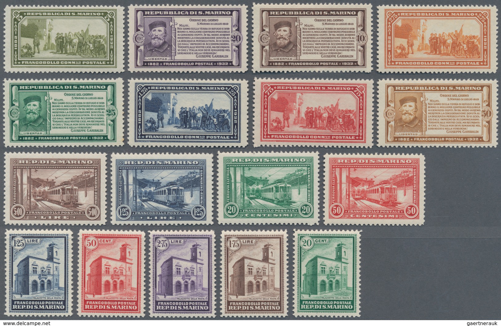 San Marino: 1932, Year Set. Sassone 159/175 Mint Never Hinged. Catalogue Value 3950 € - Other & Unclassified