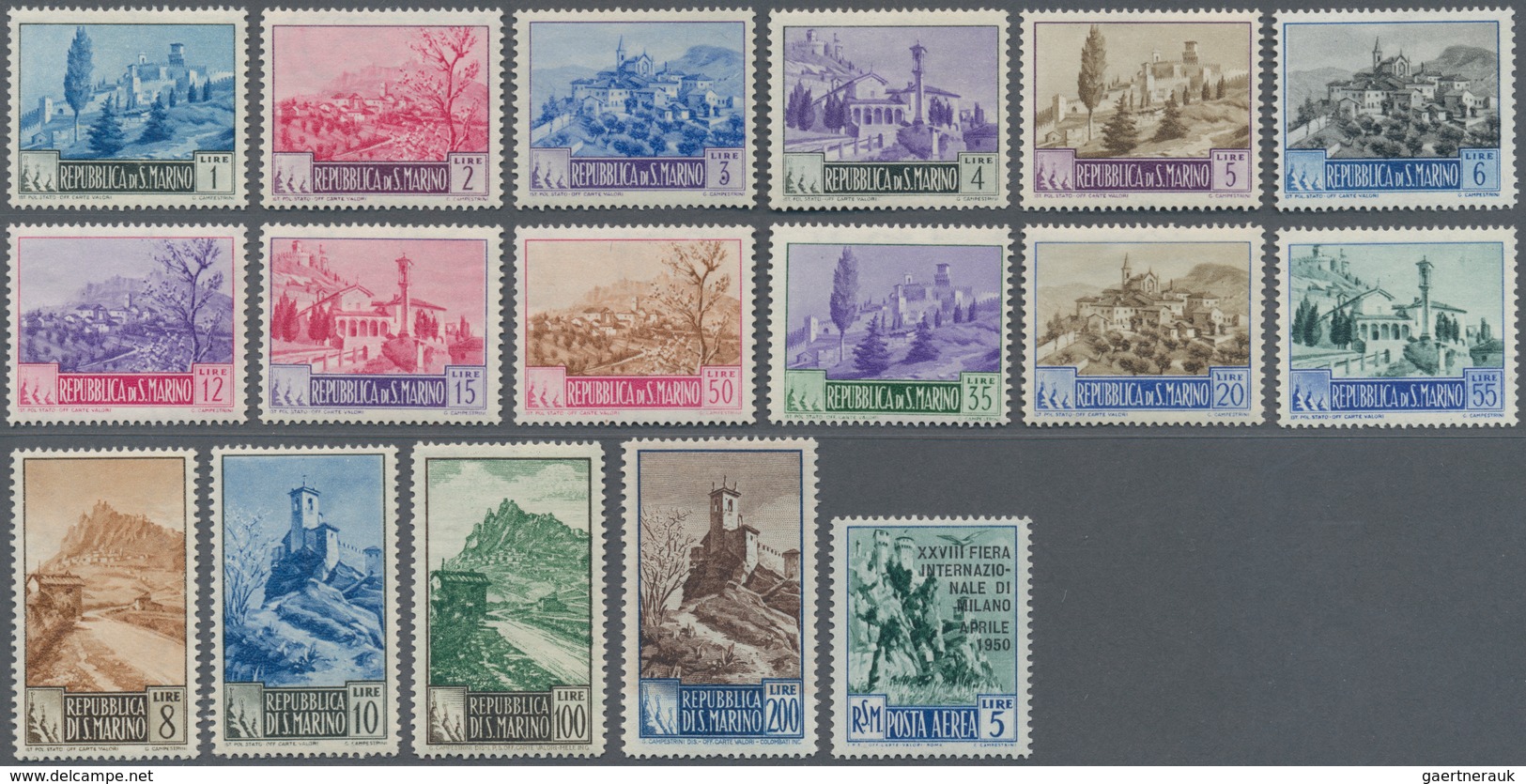 San Marino: 1949/1950, Definitive Stamps Mint Never Hinged. Michel No. 409/22 + 440/452. Catalogue V - Other & Unclassified