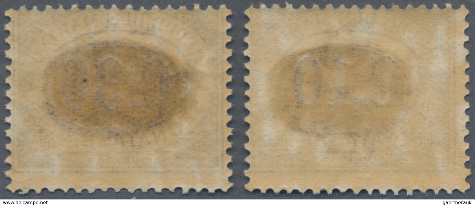 San Marino - Portomarken: 1931, Overprints, 2l. On 10c. Blue/brown And 2l. On 30c. Blue/brown, Two V - Portomarken