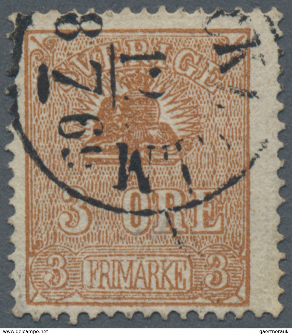 Schweden: 1863, 3ö. Brown, Type II, Variety "Printed On Both Sides" (inverted Impression Of Design O - Gebraucht