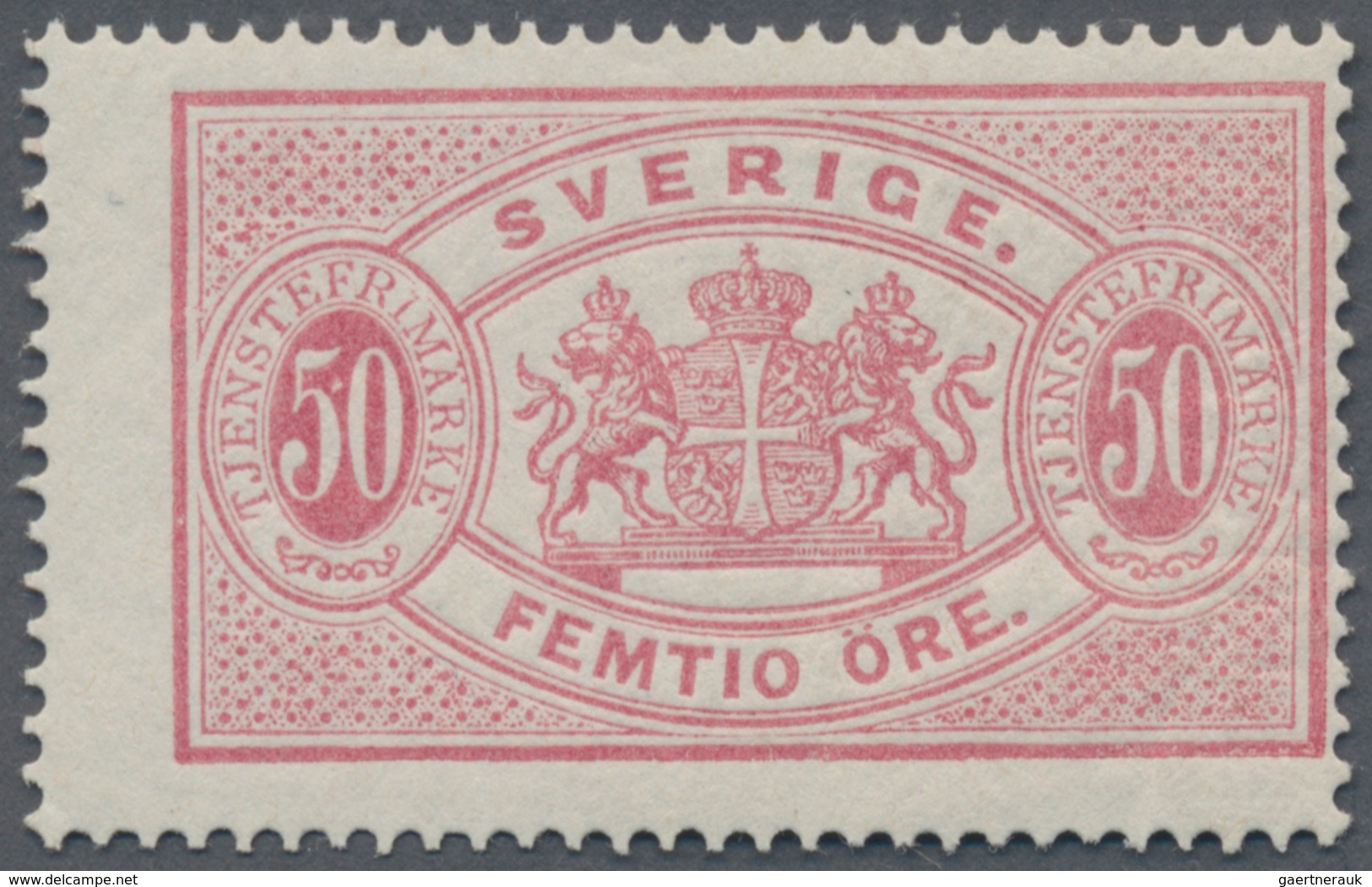 Schweden - Dienstmarken: 1874, 50ö. Red, Perf. 14, Fresh Colour And Well Perforated, Mint Never Hing - Dienstmarken