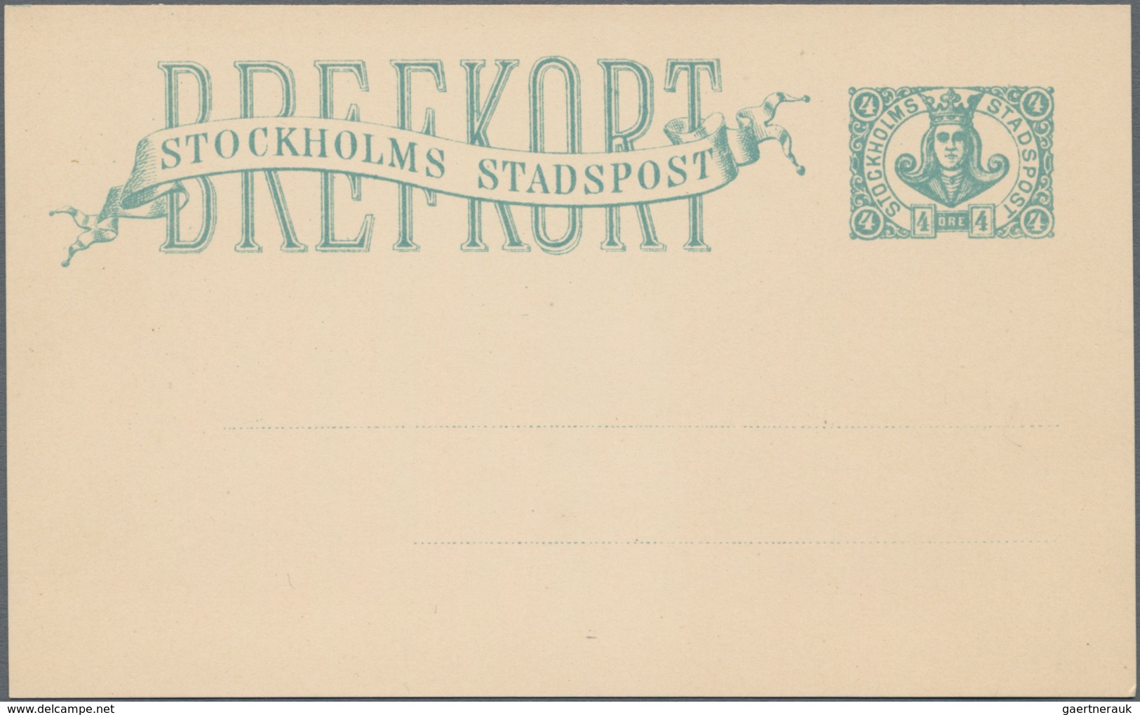 Schweden - Ganzsachen: 1871/1880 (ca.), one unused forerunner card, two unused postal stationery car