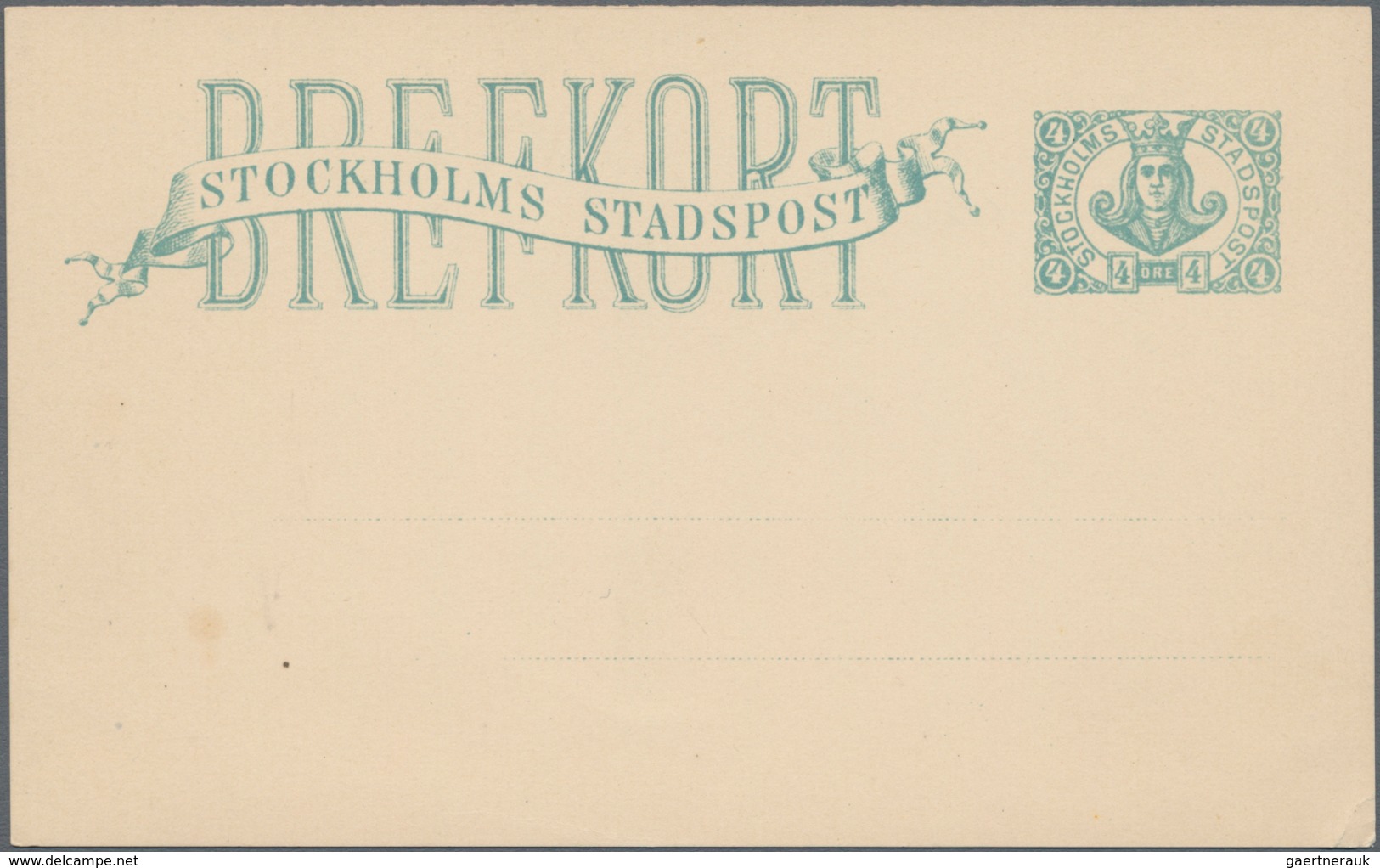 Schweden - Ganzsachen: 1871/1880 (ca.), one unused forerunner card, two unused postal stationery car