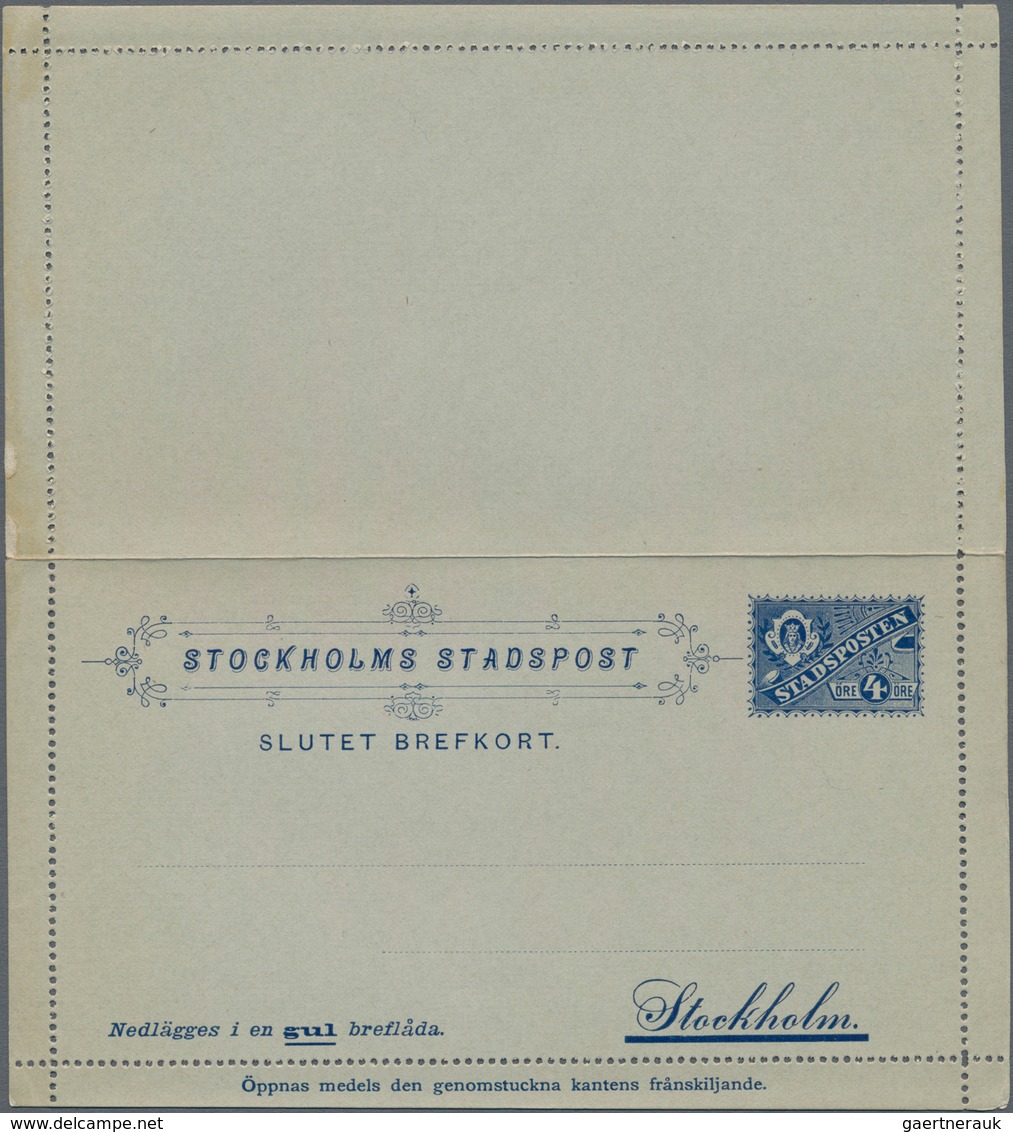 Schweden - Ganzsachen: 1880 (ca.), Three Different Unused Postal Stationery Lettercards, One Prestam - Postal Stationery