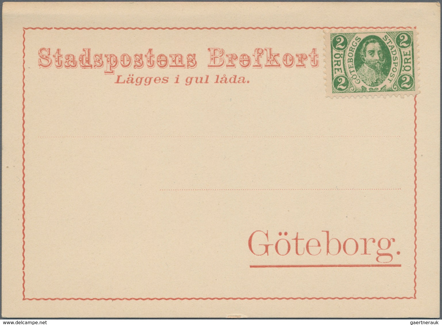 Schweden - Ganzsachen: 1880 (ca.), An Unused Prestamped Forerunner Card And An Unused Postal Station - Postal Stationery