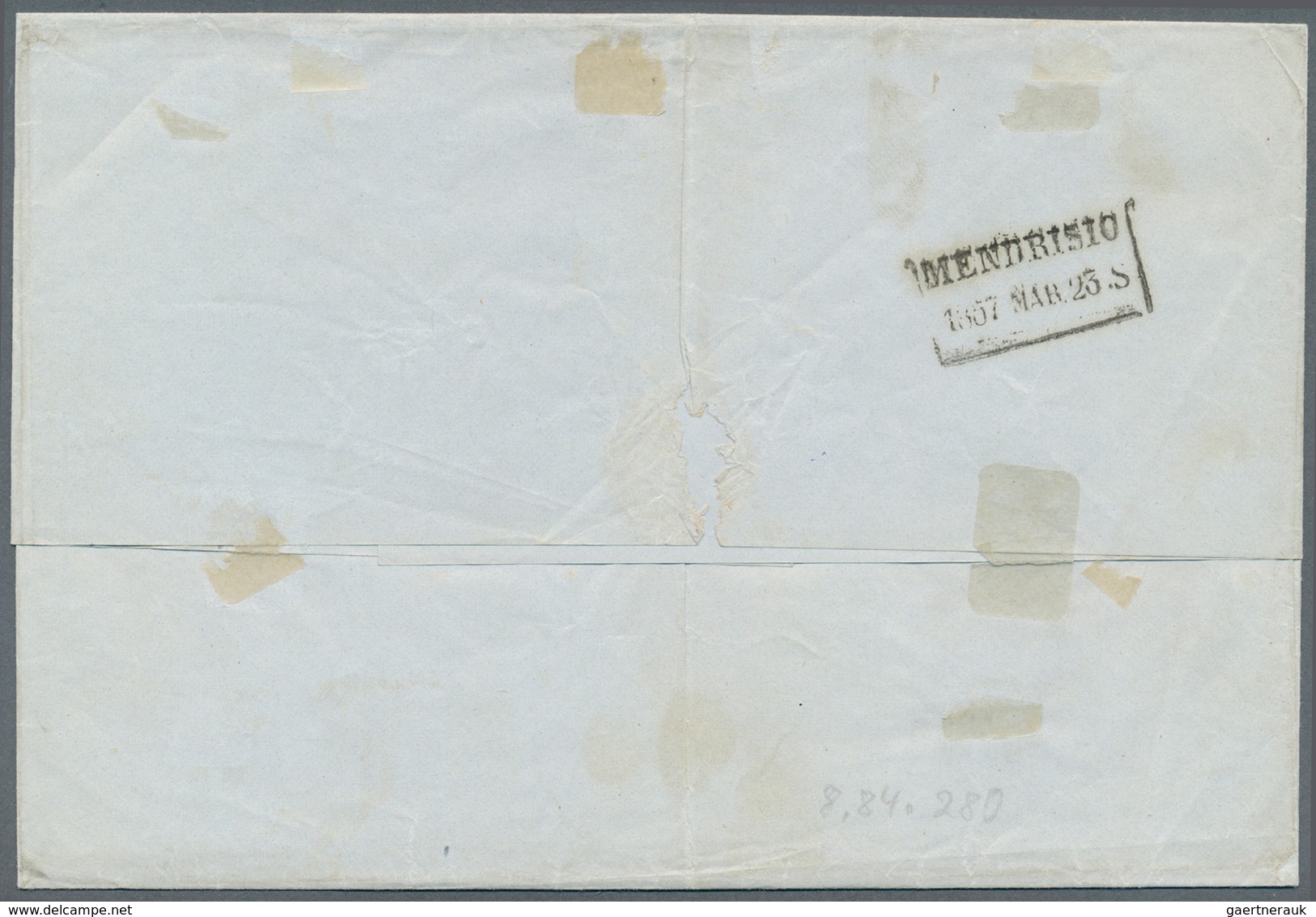 Schweiz: 1856 Strubel: 10 Rp. Blau Auf Sehr Dünnem Papier Mit Grünem Seidenfaden Zusammen Mit 5 Rp. - Unused Stamps
