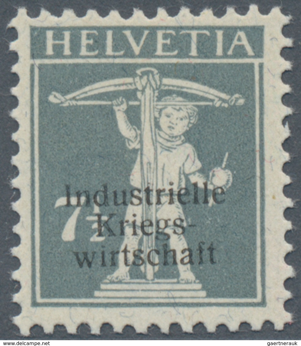 Schweiz - Dienstmarken: Industrielle Kriegswirtschaft: 1918, 7 1/2 C Grau Mit Aufdruck Postfrisch, S - Dienstmarken