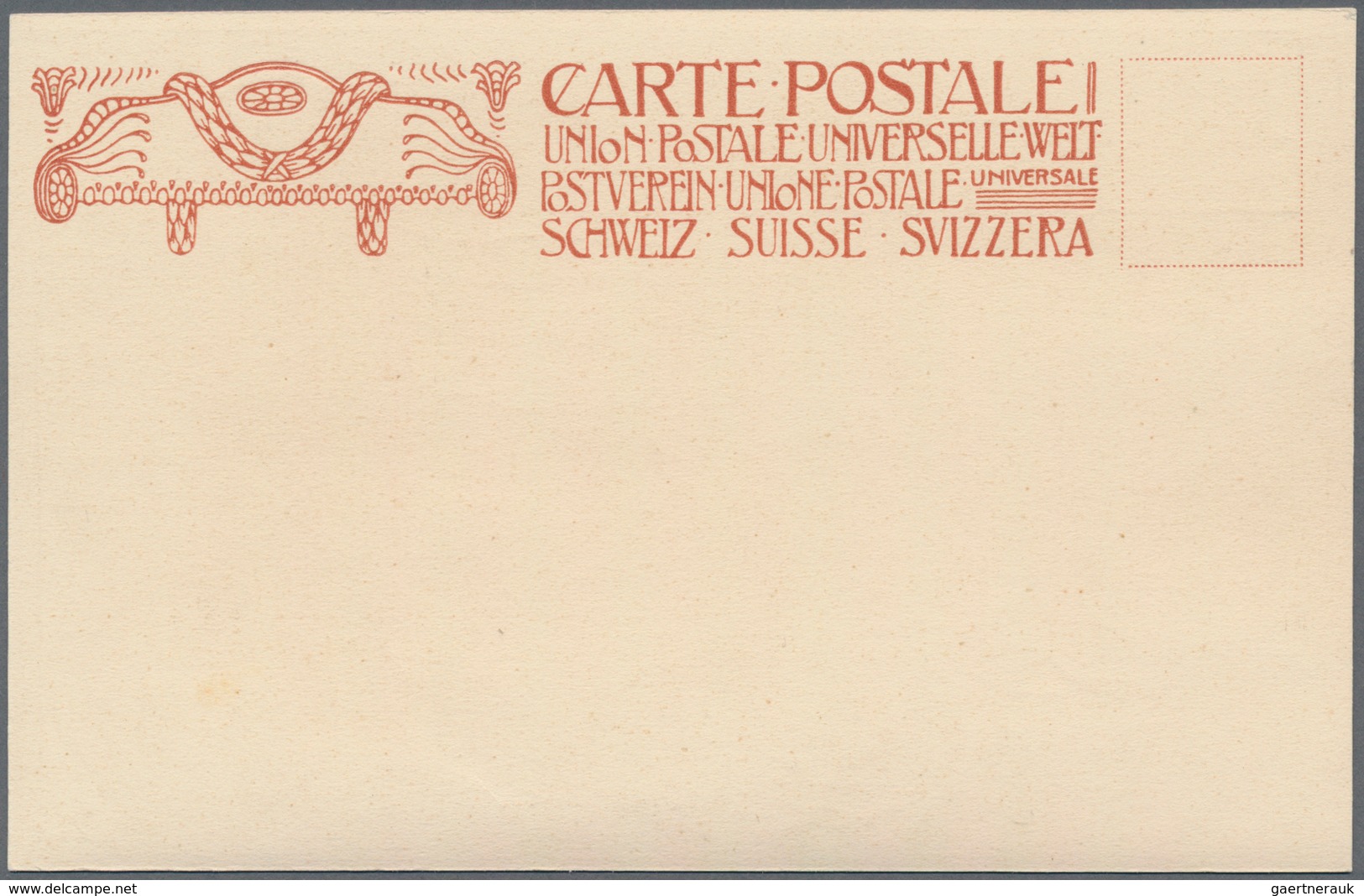 Schweiz - Ganzsachen: 1909 Ganzsachenkarte 10 Rp. Zur Einweihung Des Weltpostdenkmals In Bern OHNE W - Stamped Stationery