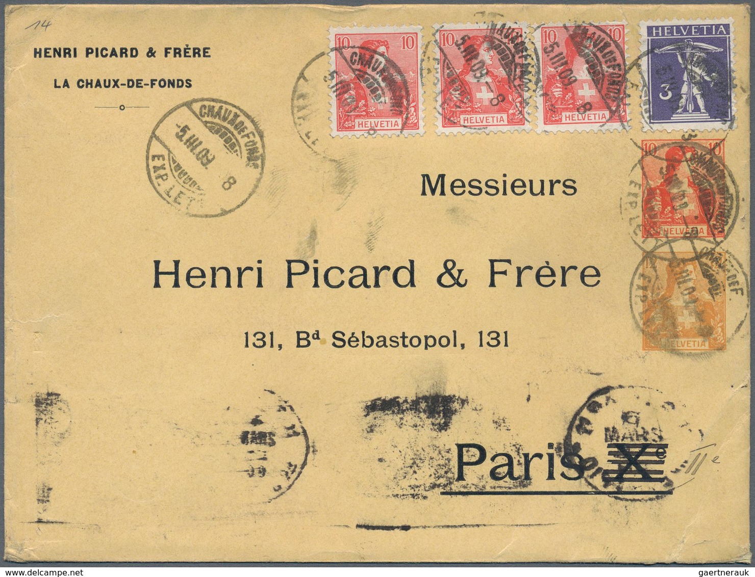 Schweiz - Privatganzsachen: 1907 Zwei Privat-GA-Unschläge Mit Zwei Wertstempeln 'Helvetia' 10+12 Rp. - Stamped Stationery