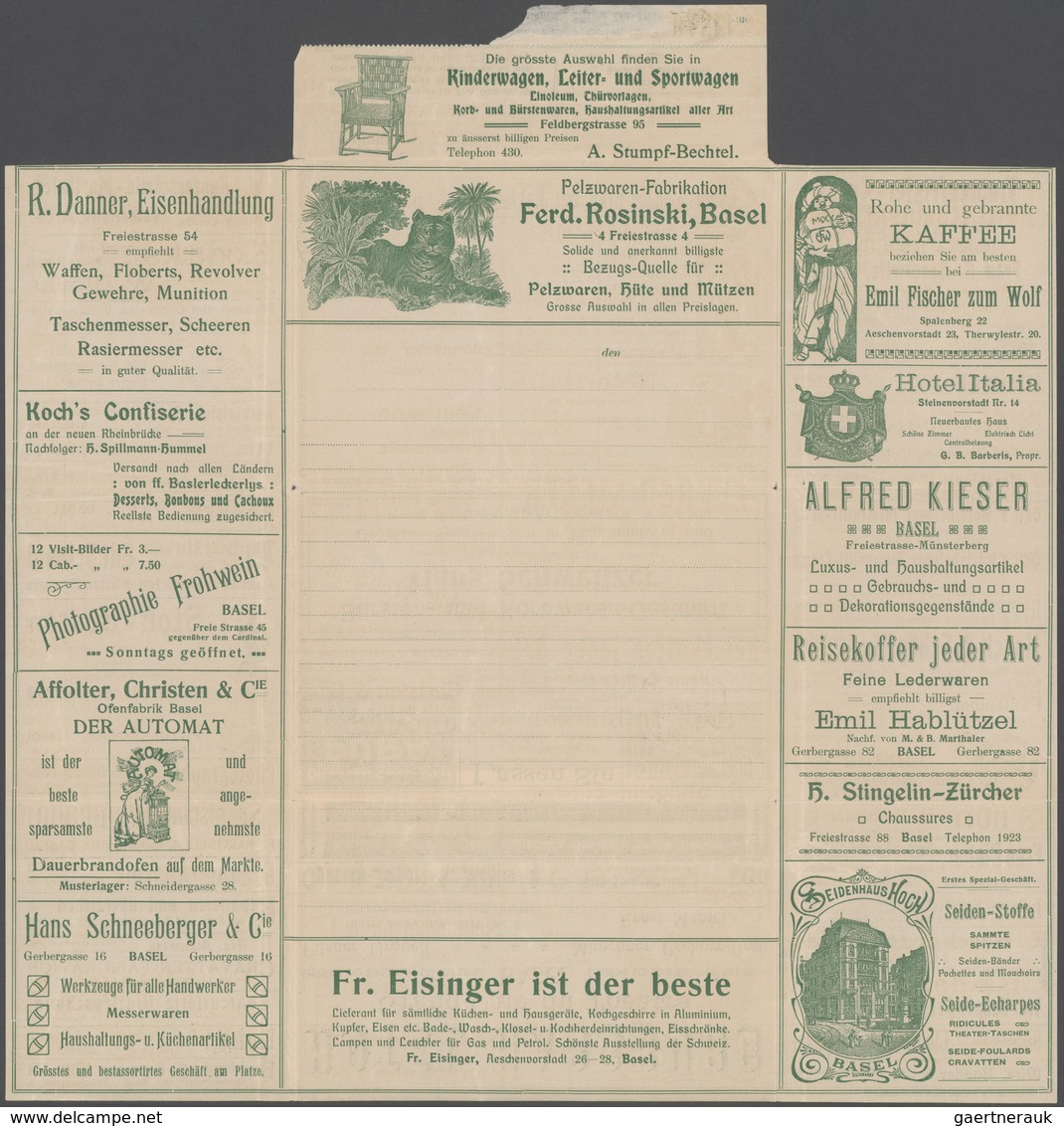 Schweiz - Privatganzsachen: 1911 (16.3.), 'Korrespondenz-Brief Mit Reklame (Serie A)' Tellknabe 5 C. - Stamped Stationery