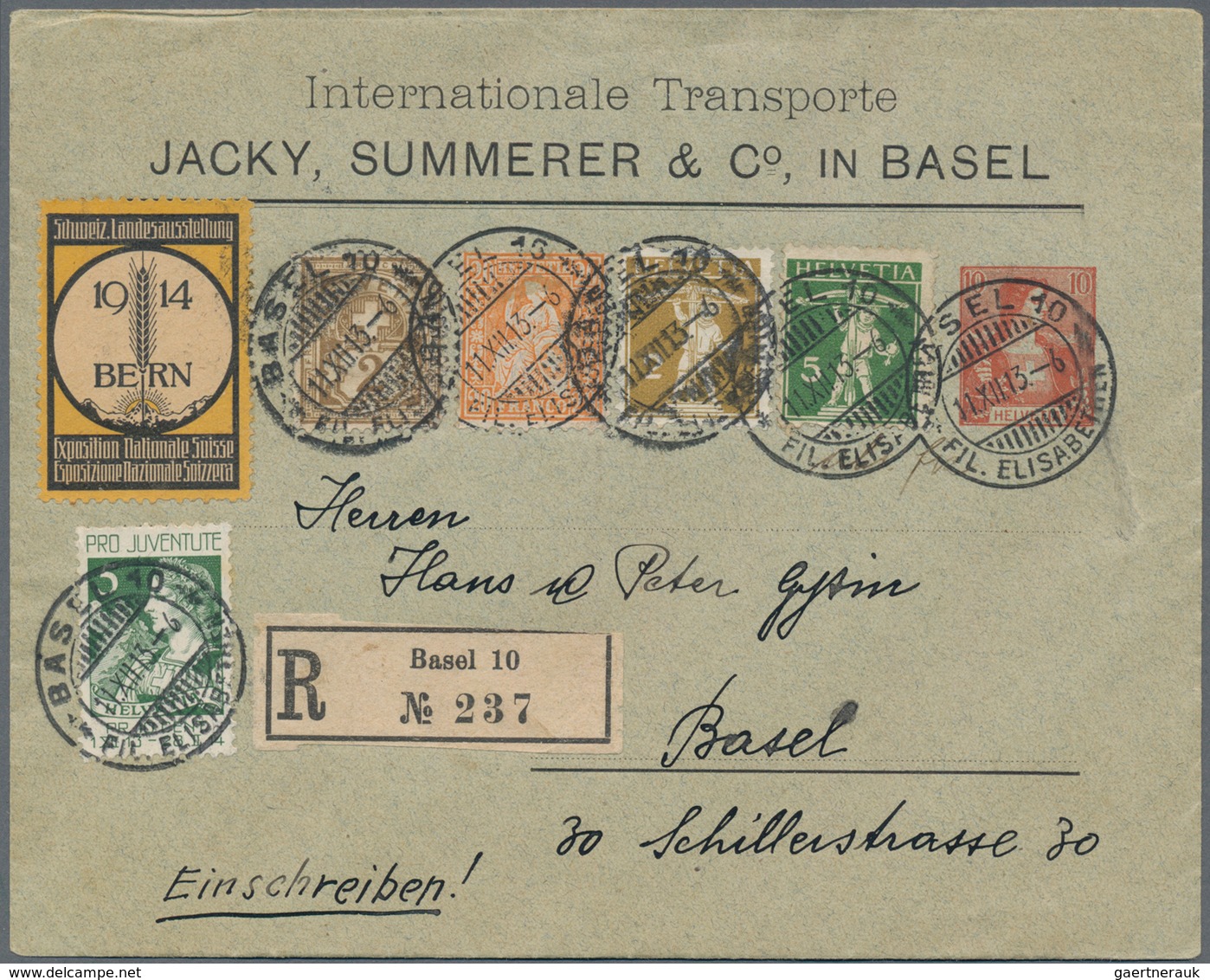 Schweiz - Privatganzsachen: 1913 Privatganzsache Zu 10 Rp. Des Transportunternehmens Jacky, Summerer - Stamped Stationery