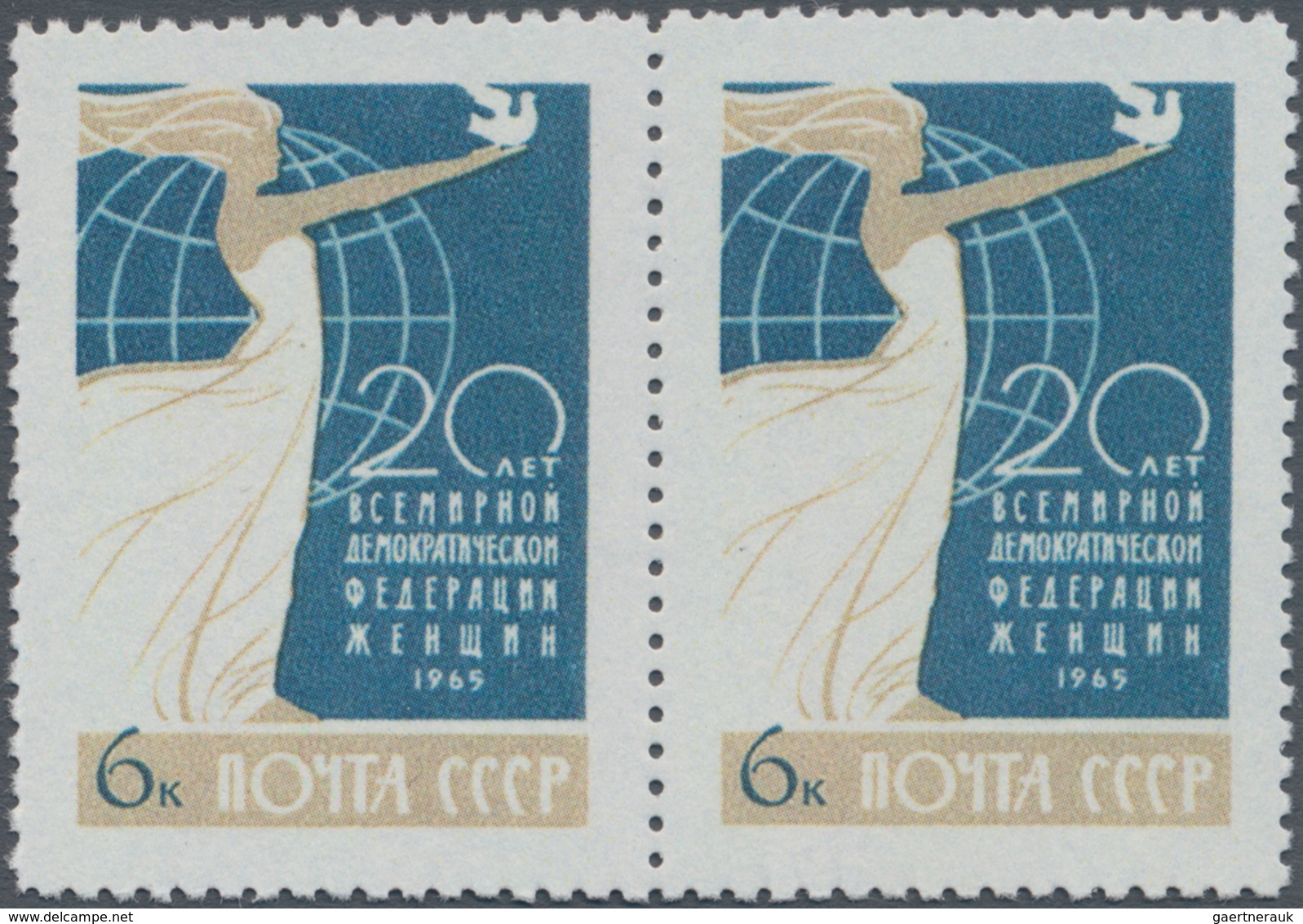 Sowjetunion: 1965 PROOF PAIR Of 'Intern. Women Fed.' 6k., Inscribed "ВСЕМИРНОЙ", Mint Never Hinged, - Covers & Documents