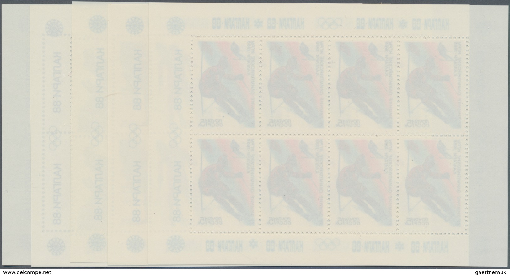 Sowjetunion: 1988, Olympic Games Calgary, Complete Set Of Five Mini Sheets, Mint Never Hinged. Mi. 5 - Briefe U. Dokumente