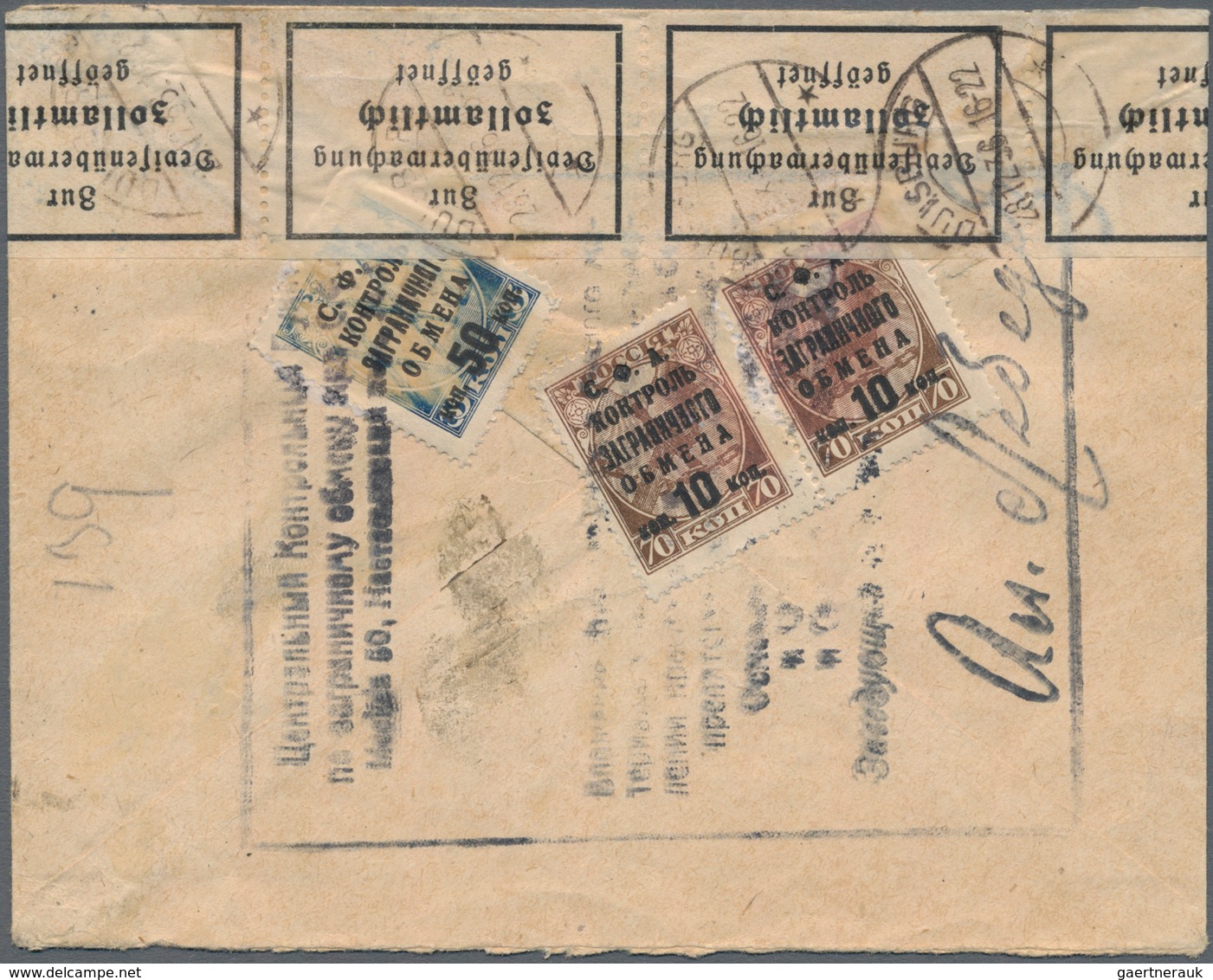 Sowjetunion - Gebührenmarken Für Tauschsendungen: 1936, Registered Cover Franked With 50 Kop. Zeppel - Andere & Zonder Classificatie