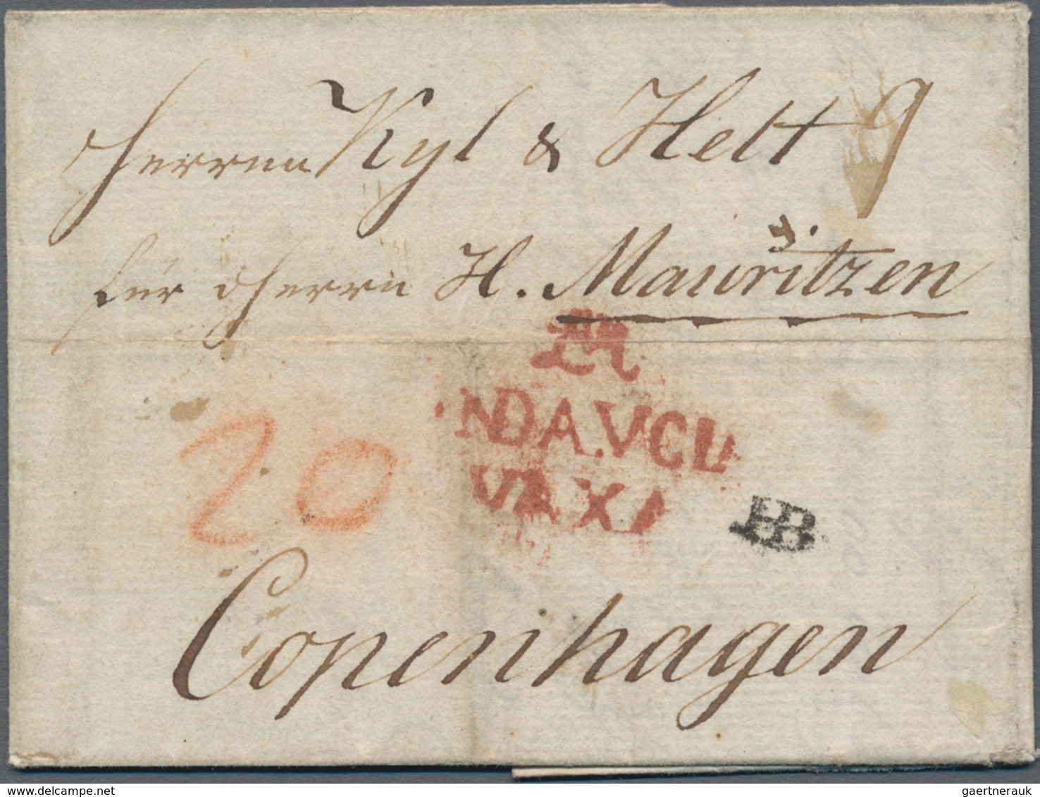 Spanien - Vorphilatelie: 1799, Entire Folded Letter From Malaga To Copenhagen/Denmark, Carried By Sp - ...-1850 Vorphilatelie