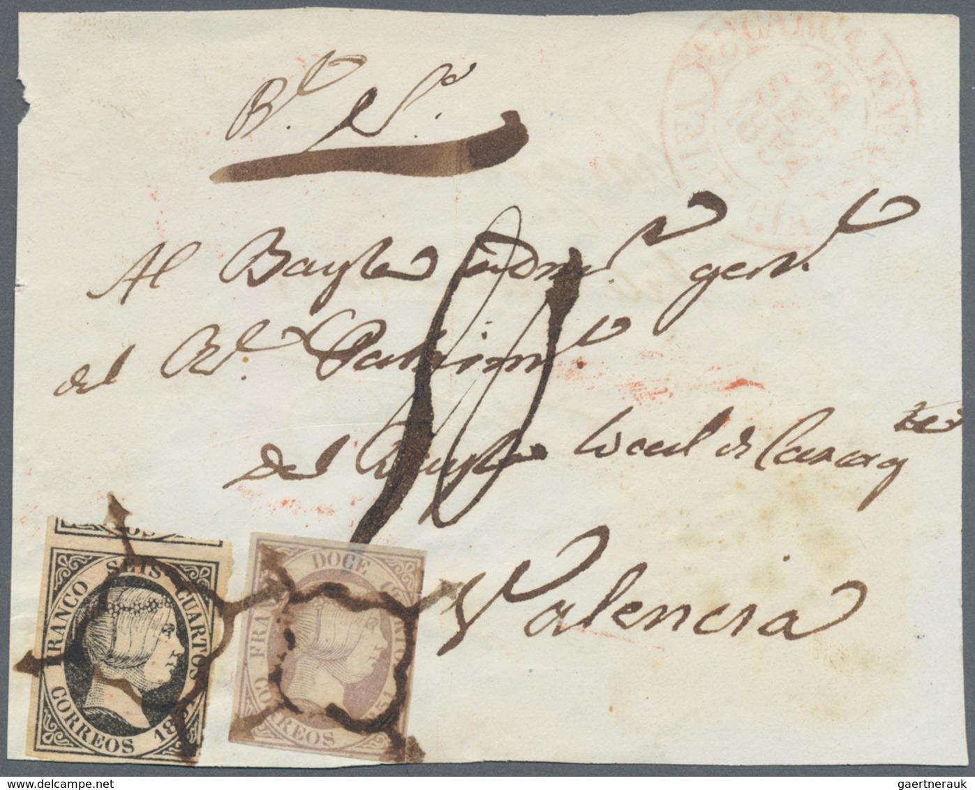 Spanien: 1851, 6cs. Black And 12cs. Lilac, Both Fresh Colour, 6cs. Slightly Cut Into And 12cs. With - Gebraucht