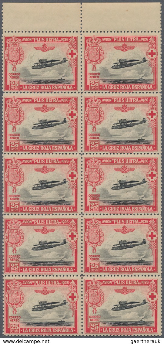 Spanien: 1926, Red Cross And Spanish Oversea Flights Showing Different Airplanes Complete Set Of Ten - Usados