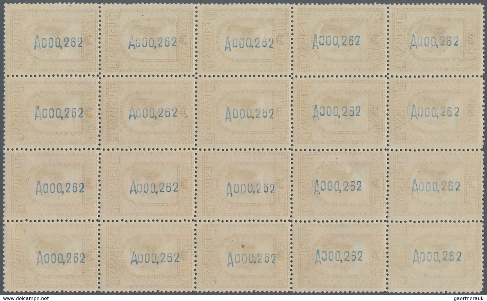 Spanien: 1931, Montserrat Monastry, 10pts. Brown, Perf. 11¼, Block Of 20, Mint Never Hinged. Edifil - Used Stamps