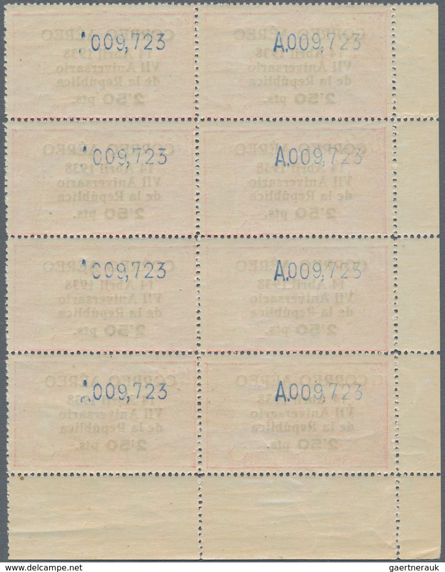 Spanien: 1938, 7 Years Of Republic Airmail Issue 10c. Red Optd. 'CORREO AEREO / 14 Abril 1938 / VII - Used Stamps