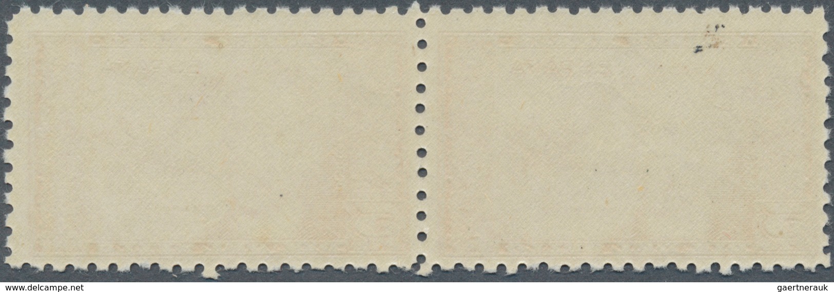 Spanien: 1944, Airmail Stamp 5pts. "Dr.Thebussem", Color Variety "orange", Horiz. Pair, Unmounted Mi - Gebraucht