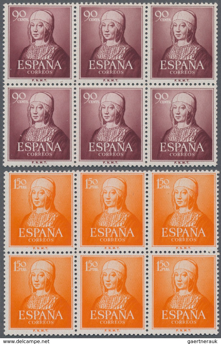 Spanien: 1951, 500th Birthday Of Queen Isabella I. Complete Set In Blocks Of Six, Mint Never Hinged, - Gebraucht