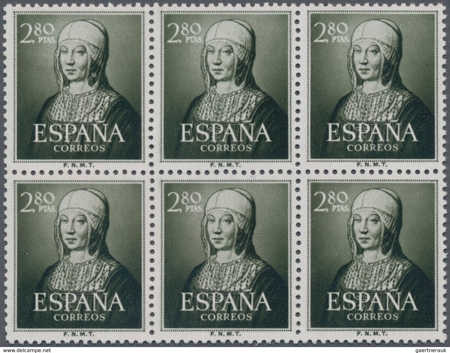 Spanien: 1951, 500th Birthday Of Queen Isabella I. Complete Set In Blocks Of Six, Mint Never Hinged, - Gebraucht